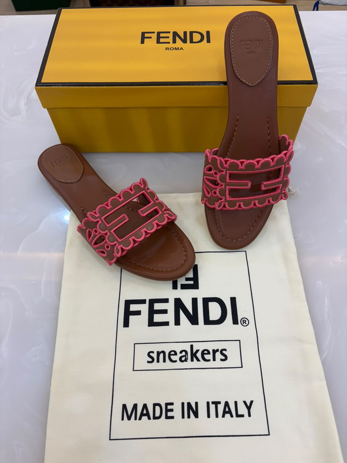 Fendi Baguette slide sandals