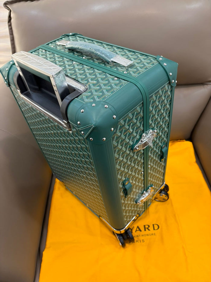 Green Goyard Bourget Trolley Case