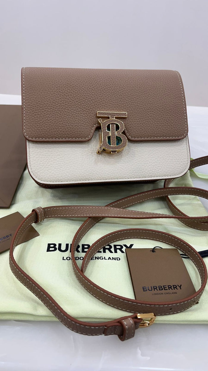 Burberry Small Two-Tone Grainy Leather