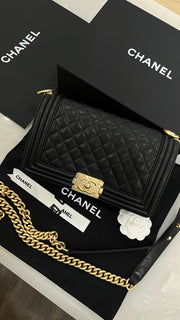 Black grained calfskin Chanel  Handbag