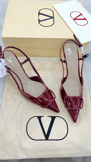 Red patent calf leather Valentino