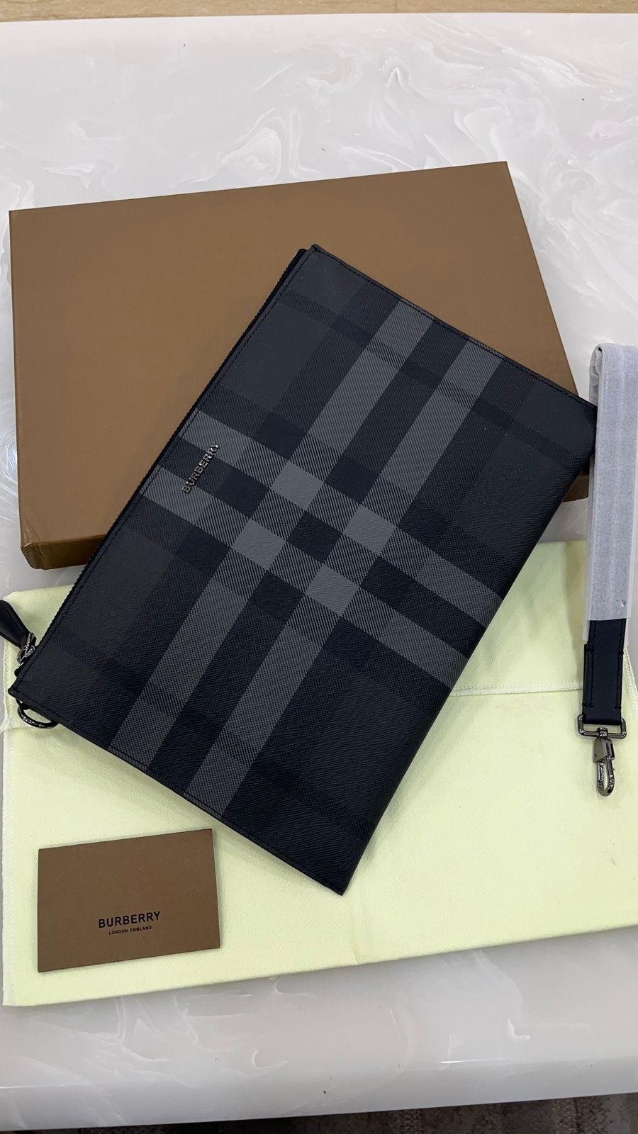 Burberry Check Zip Pouch