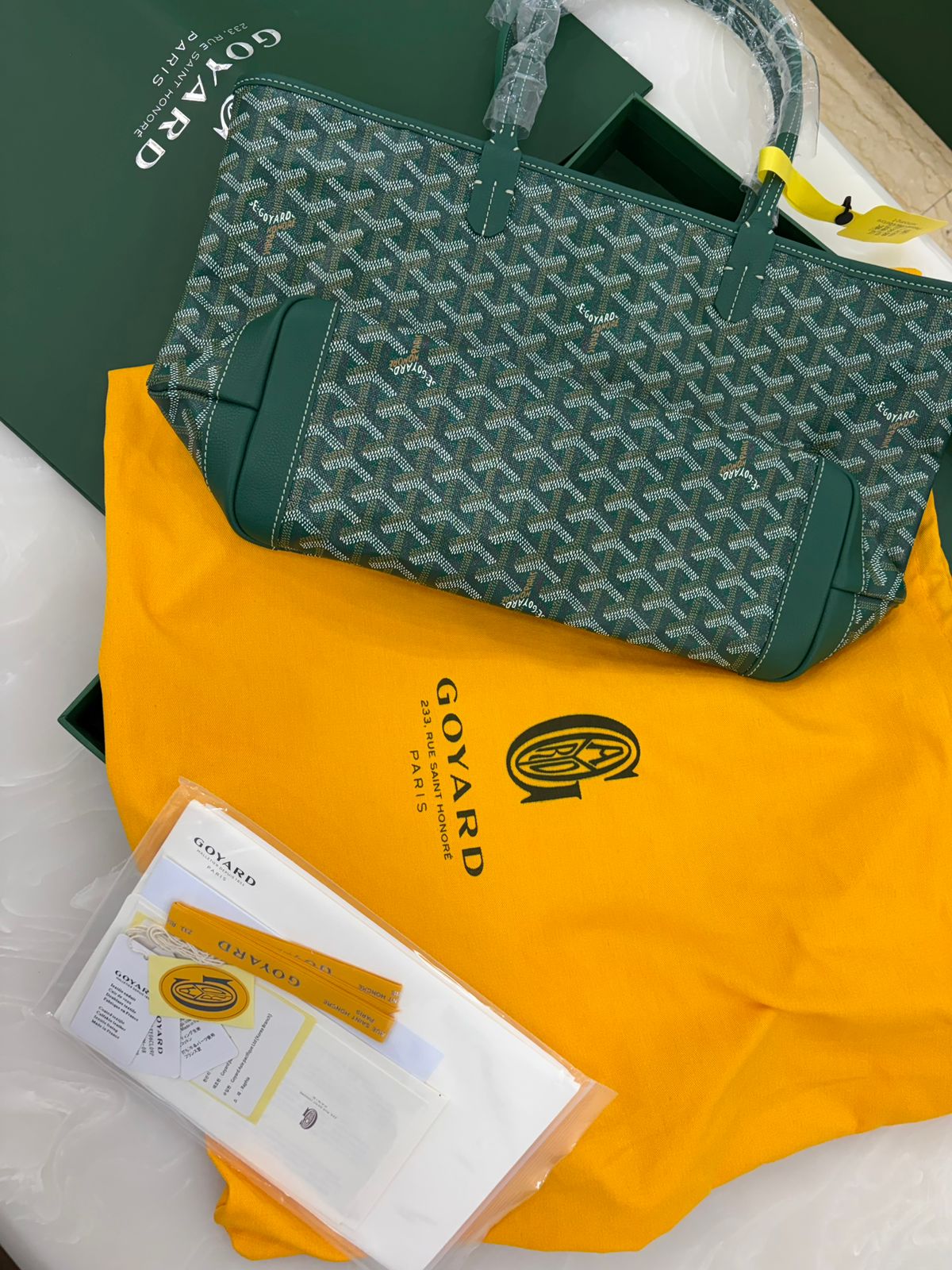 Green Goyard Saint Louis PM tote bag,