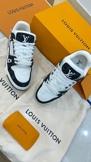 LOUIS VUITTON LV TRAINER MONOGRAM DENIM WHITE BLACK