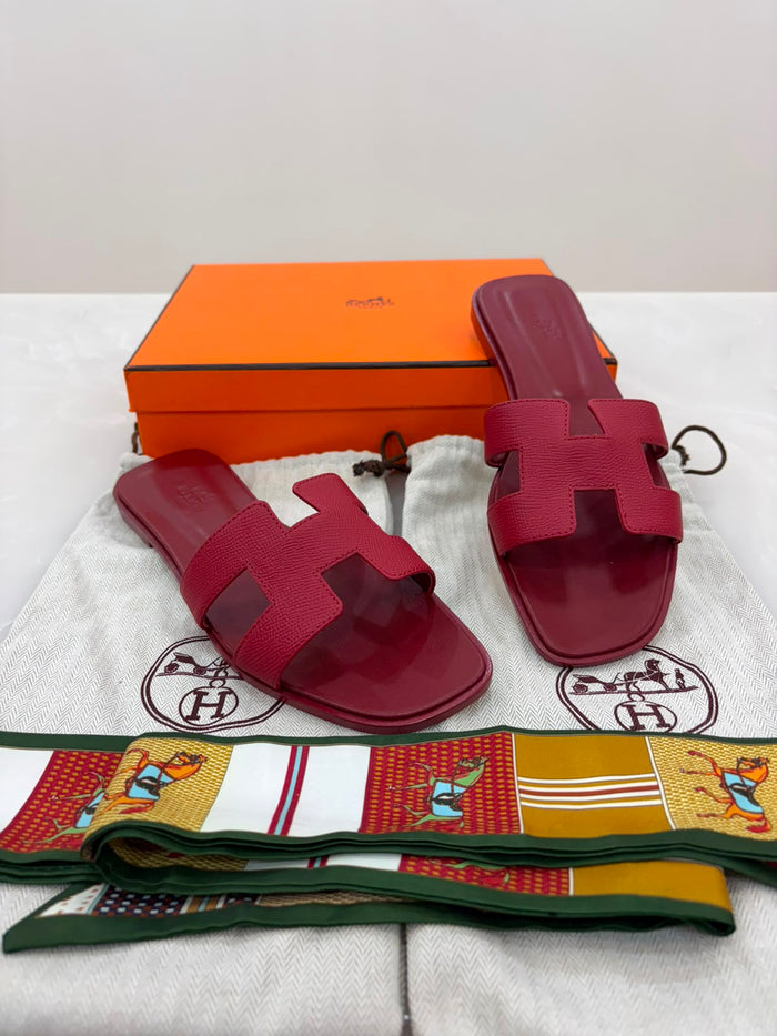 Hermes Oran Sandal Rouge
