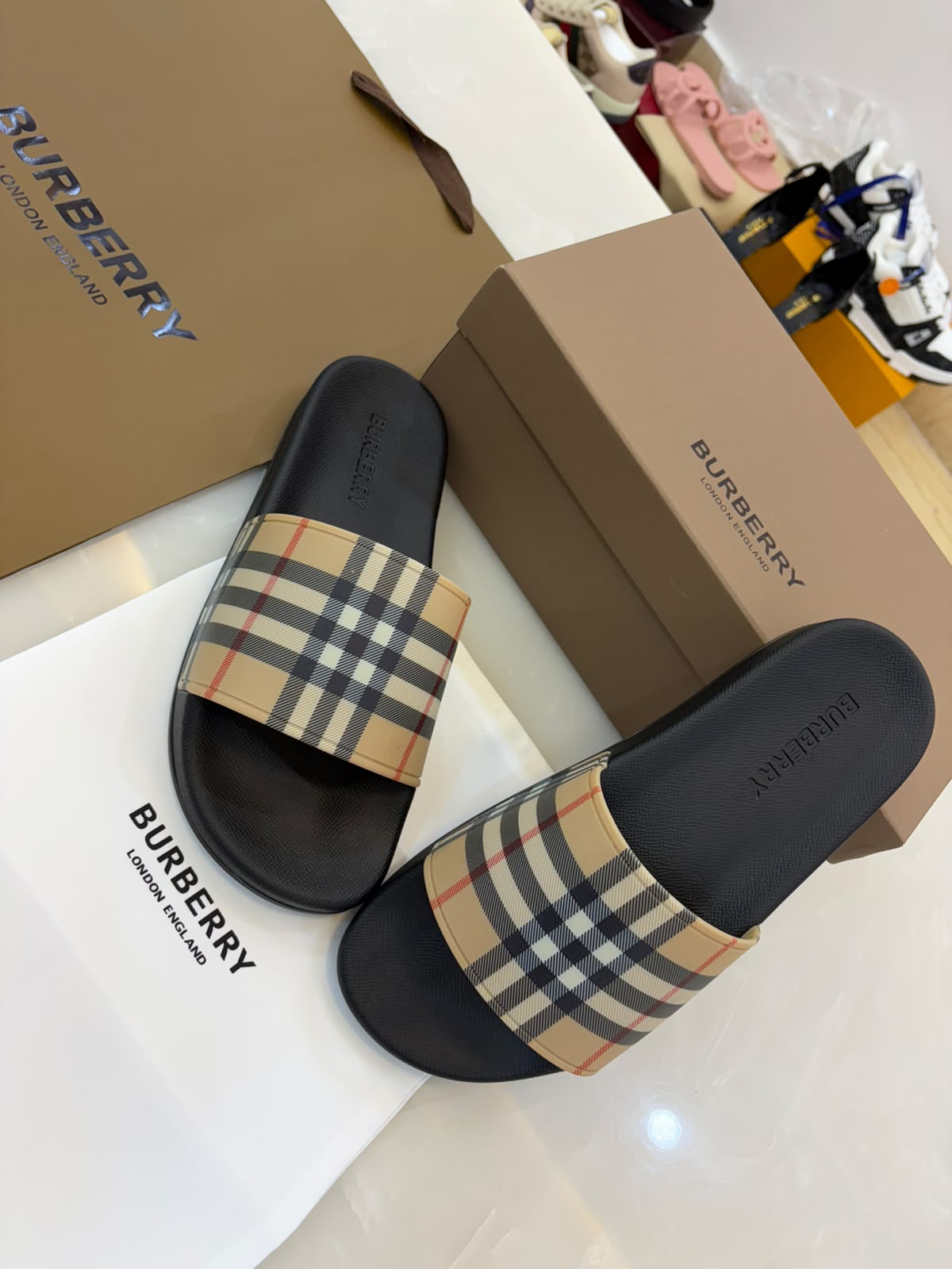 Burberry Check Slides