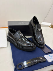 Prada brushed leather loafers