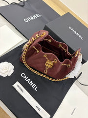 Burgundy Chanel 25 Hobo bag