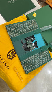 Goyard Green Goyardine Coated Canvas and Leather Villette Tote Bag
