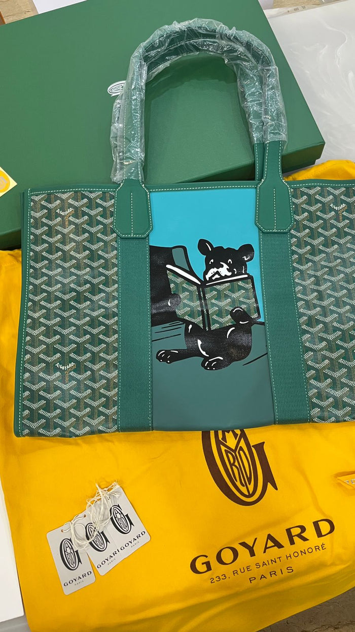 Goyard Green Goyardine Coated Canvas and Leather Villette Tote Bag