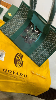 Goyard Green Goyardine Coated Canvas and Leather Villette Tote Bag