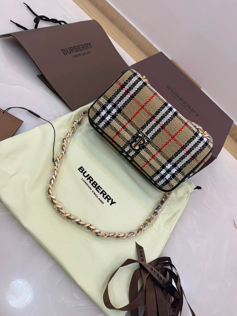 Burberry Vintage Check Bouclé Lola Shoulder Bag