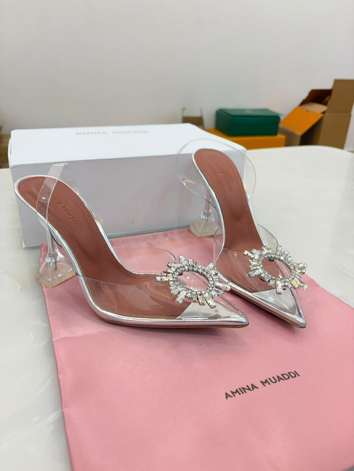 Amina Muaddi Begum Glass Slingback pumps