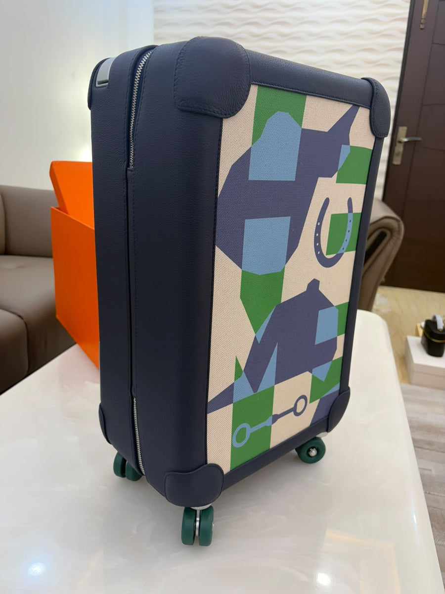 Hermès R.M.S Cabin Suitcase in a blue and multicolor