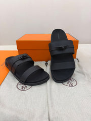 Black Hermès Jackson techno-sandals