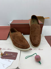 Loro Piana Summer Walk Loafers in tan suede