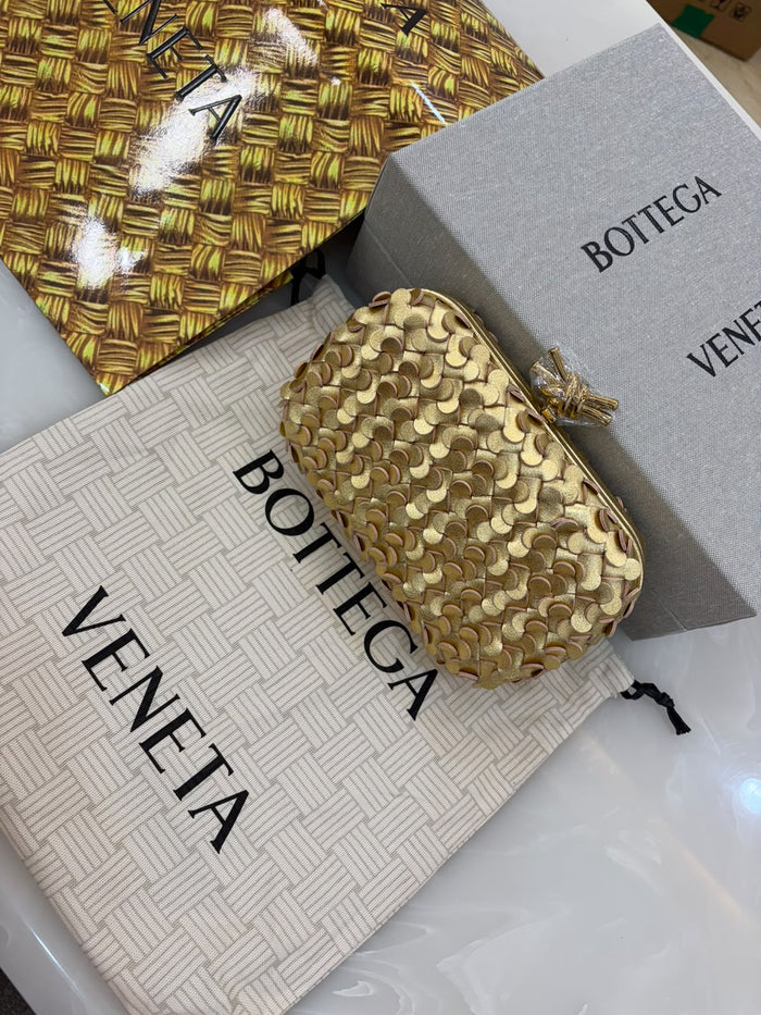Bottega Veneta Knot Minaudière Clutch a stunning statement piece.