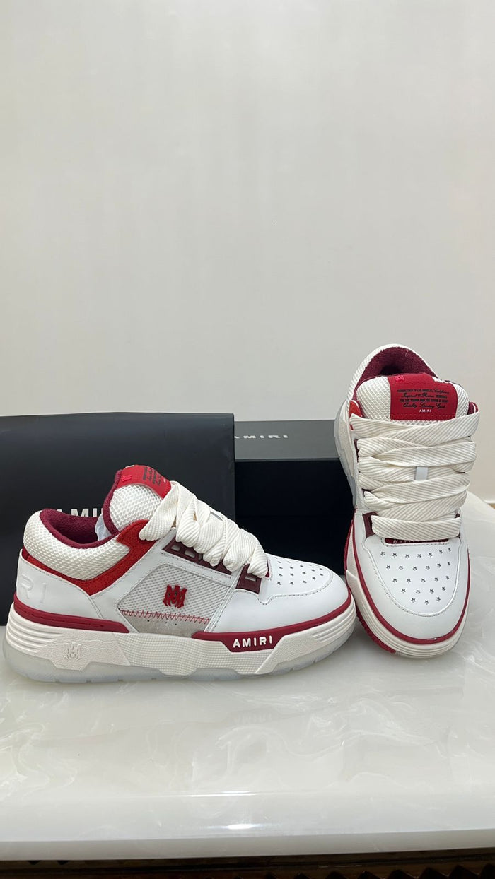 Amiri MA-1 sneakers in white and bright red
