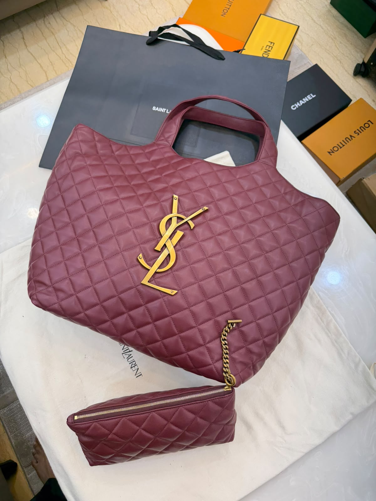 Saint Laurent Icare Maxi Matelassé leather
